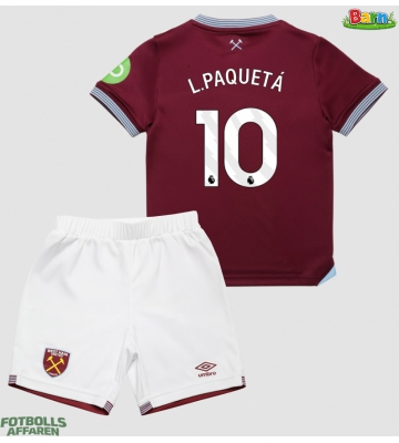 West Ham United Lucas Paqueta #10 Hemmaställ Barn 2025-26 Kortärmad (+ Korta byxor)